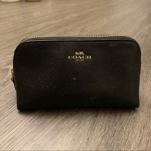 (3 for $39) Coach Black Leather Make up Bag